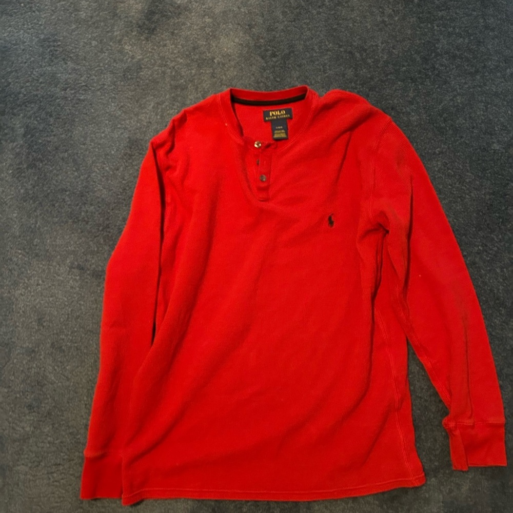 Polo by Ralph Lauren Red Long-Sleeve Henley